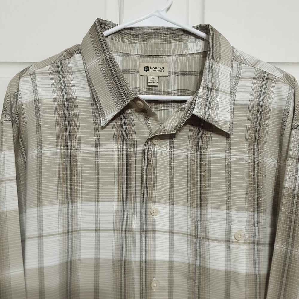 Haggar Button Up Shirt Mens XL - Picture 3 of 11